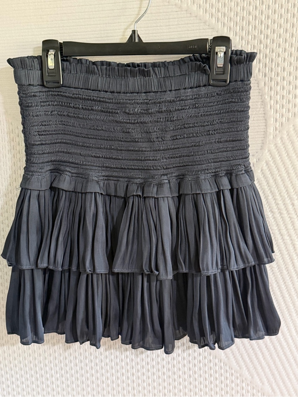 Reset by Jane Smocked Tiered Mini Skirt - Charcoal